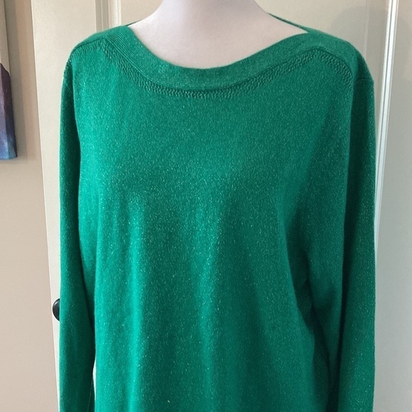 Apt. 9 XXL green sweater metallic threads - Picture 3 of 12